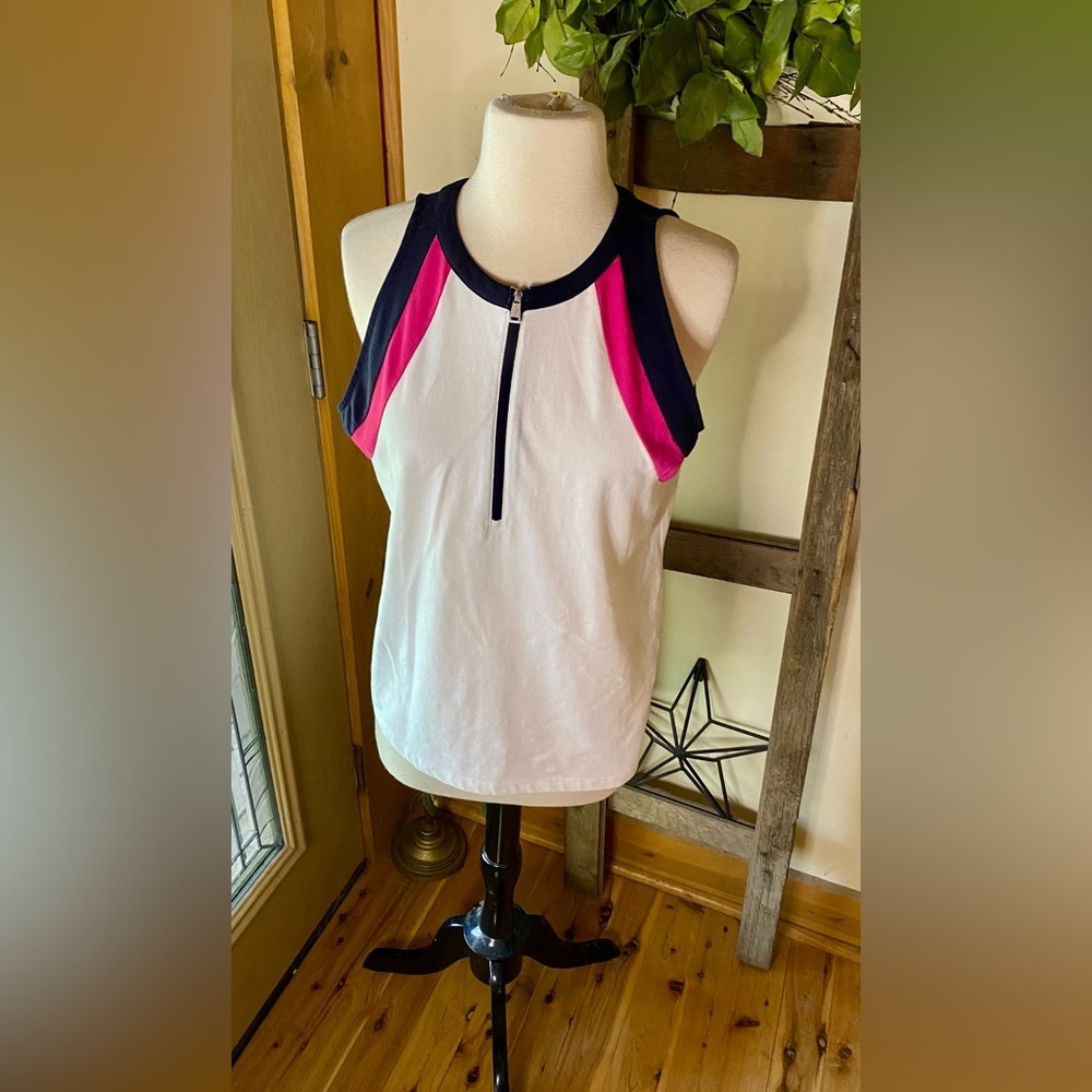 💥Lauren Ralph Lauren Active 1/2 Zip Sleeveless Top💥 NWOT